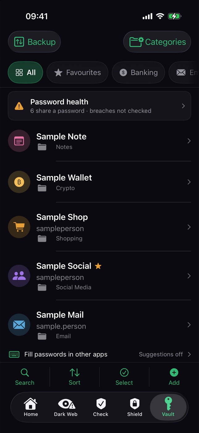 Cyclone for iPhone — Vault